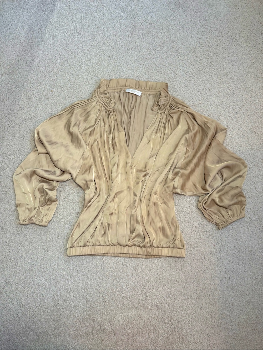 Ramy Brook New York Silk/Satin Long-Sleeve Blouse